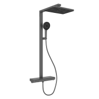Душевая система со смесителем Sancos Vos SC6100GG монтаж настенный с термостатом вороненая сталь
