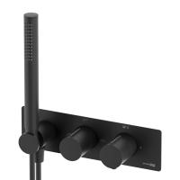 Смеситель для душа Wasserkraft Elbe 7488 встраиваемый в стену 
с термостатом черный