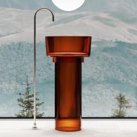 Раковина  круглая Abber Kristall AT2702Opal-H полиэфирная смола цвет коричневый