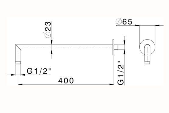 Кронштейн для верхнего душа настенный Cisal Xion DS013531D1 нержавеющая сталь 