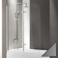 Шторка для ванны распашная складная  Cezares Eco ECO-O-V-21-120/140-P-Cr-L 120 см, стекла рифленые, профиль хром