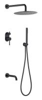 Душевая система со смесителем Boheme Uno 464-2-B монтаж встраиваемая в стену без термостата Black
