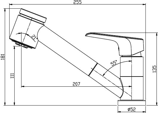 Смеситель для кухни Damixa Origin Evo 820710000 без подключения к фильтру хром