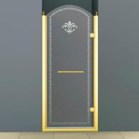 Душевая дверь Cezares Retro RETRO-A-B-1-90-CP-G-R 90 см стекла с узором прозрачные, профиль золото
