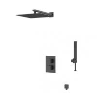 Душевая система со смесителем D&K Bayern.Liszt DA2515705A04 монтаж встраиваемая в стену с термостатом черный матовый