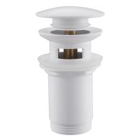 Донный клапан ABBER AF0010W с переливом, клик-клак, белый