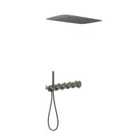 Душевая система со смесителем Timo Saona SX-2319/18SM монтаж встраиваемая в стену с термостатом черное золото