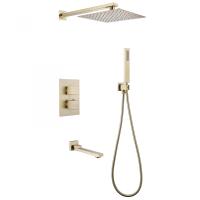 Душевая система со смесителем Abber Daheim AF8250G монтаж встраиваемая  в стену без термостата матовое золото