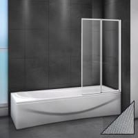Шторка для ванны складная  Cezares Relax RELAX-V-2-80/140-P-Bi-R 80.1 см, стекла рифленые, профиль серый
