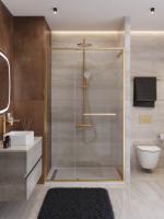 Душевая дверь складная Cezares Lux LUX-B-FS-11-120-C-BORO 120 см стекла прозрачные профиль брашированное золото