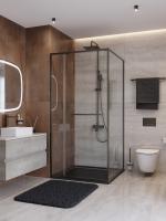 Душевой угол Cezares Lux LUX-A-FS-11-100-C-GM квадратный 100x100 стекла прозрачные, профиль оружейная сталь