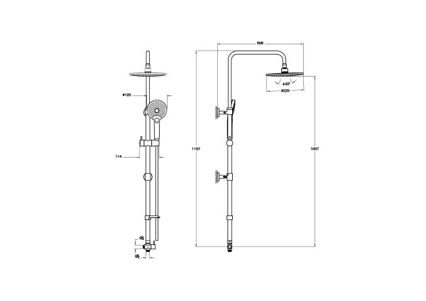 Душевая система без смесителя VitrA Joy A45785EXP монтаж настенная без термостата хром