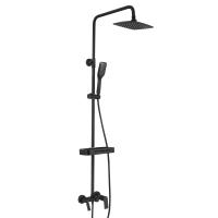 Душевая система со смесителем Lemark Tropic LM7002BL монтаж настенная без термостата черный матовый