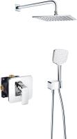 Душевая система со смесителем Kludi Pure&amp;Style 406300575 монтаж встраиваемая в стену без термостата хром