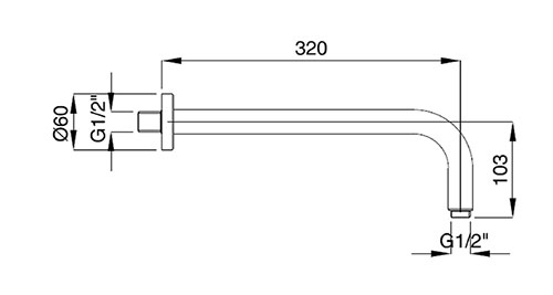 Кронштейн для верхнего душа Cezares Czr CZR-U-TDA-30-01 хром 
