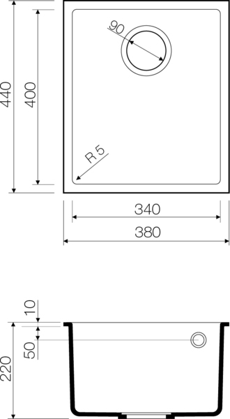 Кухонная мойка прямоугольная Omoikiri Bosen 4993158 встраиваемая снизу бежевый
