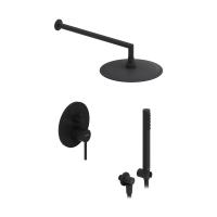 Душевая система со смесителем Damixa Scandinavian Pure 936520300 монтаж встраиваемая в стену без термостата черный