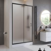 Душевая дверь BelBagno Uno UNO-195-BF-1-120-P-NERO 120 см стекла матовые, профиль черный