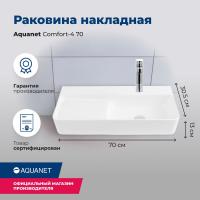 Раковина накладная подвесная прямоугольная Aquanet Comfort 00326054 керамика цвет белый
