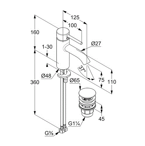 Смеситель для раковины Kludi Bozz 382665376 белый
