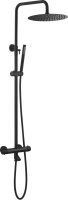 Душевая система со смесителем Boheme Uno 468-T-B монтаж настенная с термостатом Black