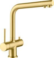 Смеситель для кухни Timo Saona 2396/17F с подключением к фильтру матовое золото