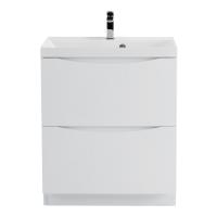Тумба под раковину напольная BelBagno Marino MARINO-600-2C-PIA-BL-P 60 см  2 ящика цвет Bianco Lucido 