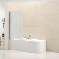 Шторка для ванны распашная  Cezares Eco ECO-O-V-1-80/140-P-Cr-L 81.5 см, стекла рифленые, профиль хром