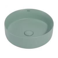 Раковина накладная круглая Abber Bequem AC2108MCG фаянс цвет светло-зеленый матовый