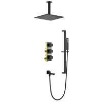 Душевая система со смесителем Timo Selene SX-2239/03SM монтаж встраиваемая в стену с термостатом черный