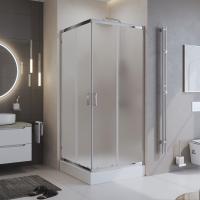 Душевой угол BelBagno Uno UNO-195-A-2-80-P-Cr квадратный 80x80 стекла рифленые, профиль хром