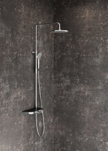 Душевая система со смесителем Ravak Termo X070162 монтаж настенная с термостатом хром/черный