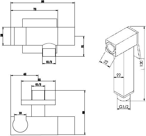 Гигиенический душ Cezares  CZR-L-DIF-01  