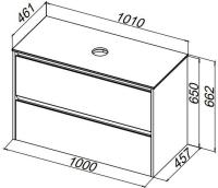 Столешница для ванной Allen Brau Activity 1.34024.ON 101 см искусственный камень, цвет серый