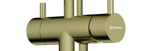 Смеситель для кухни Omoikiri Akita-S 4994350 с подключением к фильтру светлое золото