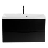Тумба под раковину подвесная BelBagno Marino MARINO-900-2C-SO-NL-P 90 см  2 ящика цвет Nero Lucido 