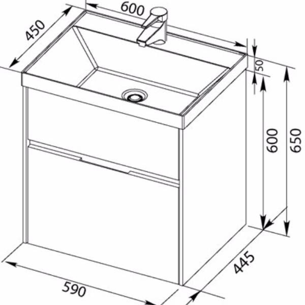 Раковина мебельная прямоугольная Aquanet Орлеан 00179393 литьевой мрамор цвет белый