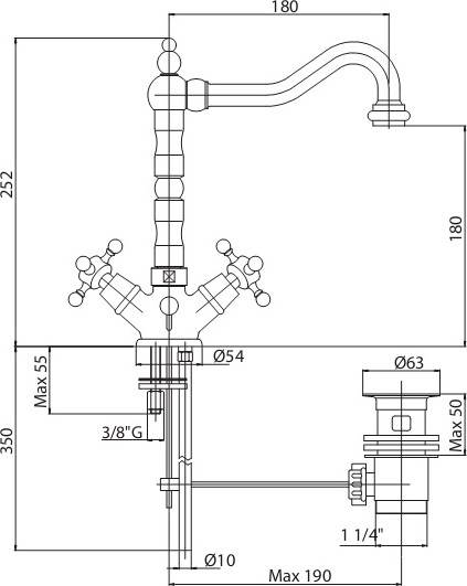 Смеситель для раковины Cezares Golf GOLF-LS2-02 