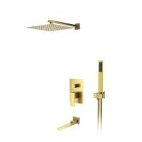Душевая система со смесителем D&K Bayern.Liszt DA1515607A04 монтаж встраиваемая в стену без термостата матовое золото