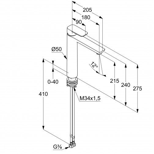 Смеситель для раковины Kludi Pure&amp;Style 402963975 черный матовый