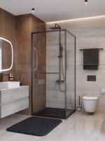 Душевой угол Cezares Lux LUX-AH-FS-1-90/100-C-GM прямоугольный 90x100 стекла прозрачные, профиль оружейная сталь