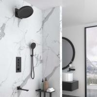 Душевая система со смесителем Vincea  VSFW-433TI3MB монтаж встраиваемая в стену с термостатом матовый черный