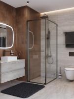 Душевой угол Cezares Lux LUX-AH-FS-1-70/80-C-GM прямоугольный 70x80 стекла прозрачные, профиль оружейная сталь