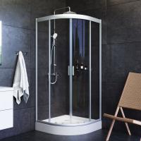 Душевой угол Am.Pm Gem W90G-401-090WT четверть круга  стекла прозрачные, профиль серебро