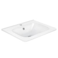 Раковина мебельная прямоугольная Vincea  VCB-2VP600W литьевой мрамор цвет белый