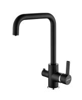 Смеситель для кухни Paulmark Logas Lo213021-418 с подключением к фильтру чёрный металлик