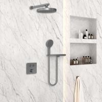 Душевая система со смесителем Vincea Inspire VSFW-4I212RGM монтаж встраиваемая в стену без термостата вороненая сталь