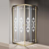 Душевой угол Cezares Giubileo GIUBILEO-A-2-80-SCORREVOLE-CP-G квадратная   стекла прозрачные с узором, профиль золото
