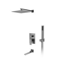 Душевая система со смесителем D&K Bayern.Liszt DA1515606A04 монтаж встраиваемая в стену без термостата серый графит