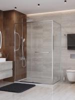 Душевой угол Cezares Lux LUX-AH-FS-11-130/80-C-CR прямоугольный 130x80 стекла прозрачные, профиль хром